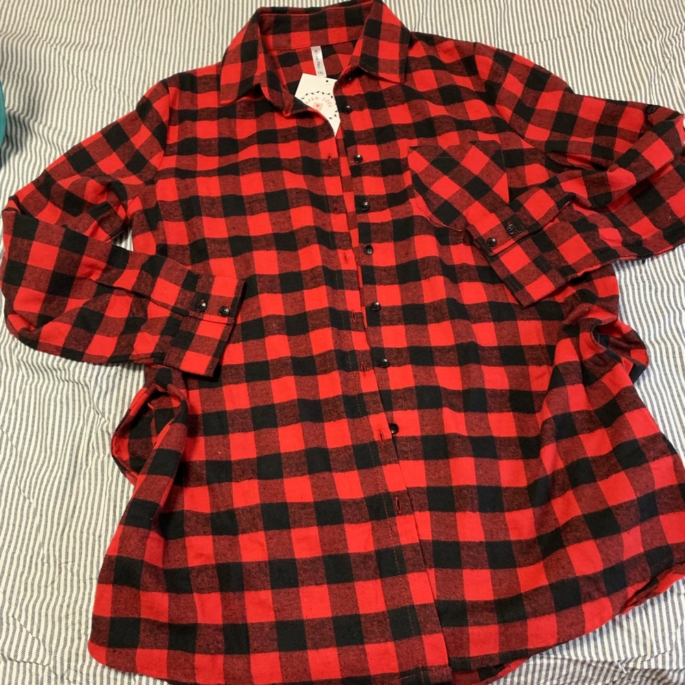 BMWT Buffalo Plaid Flannel with pockets 1X